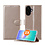 Ntech Hoesje geschikt voor Samsung Galaxy A08 hoesje Goud pasjeshouder telefoon hoes - Met screenprotector tempered glass voor Galaxy A08 / A07 5G - 2x