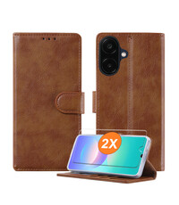 Ntech Hoesje geschikt voor Samsung Galaxy A08 hoesje Bruin