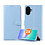 Ntech Hoesje geschikt voor Samsung Galaxy A08 hoesje Blauw pasjeshouder telefoon hoes - Met screenprotector tempered glass voor Galaxy A08 / A07 5G - 2x