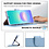 Ntech Hoesje geschikt voor Samsung Galaxy A08 hoesje Blauw pasjeshouder telefoon hoes - Met screenprotector tempered glass voor Galaxy A08 / A07 5G - 2x