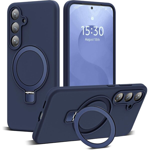 Ntech Hoesje Geschikt voor Samsung Galaxy A18 Hoesje – Navy – Zachte Siliconen Backcover met Ring – MagSafe Geschikt – Slim & Beschermend Galaxy A17 hoesje