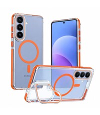 Ntech Ntech Magsafe hoesje Geschikt voor Samsung Galaxy S25 FE / S26 FE Hoesje Oranje