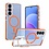 Ntech Ntech Magsafe hoesje Geschikt voor Samsung Galaxy S25 FE / S26 FE Hoesje Oranje - Transparant – Stand Functie – Shockproof Bumper case