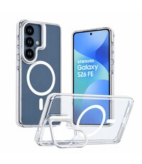 Ntech Ntech Magsafe hoesje Geschikt voor Samsung Galaxy S25 FE / S26 FE Hoesje Wit