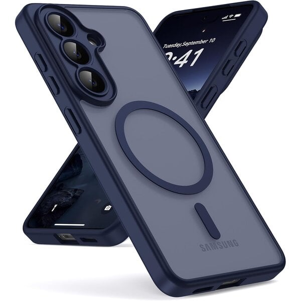 Ntech Ntech Hoesje Geschikt voor Samsung Galaxy S26 FE / S25 FE Hoesje Navy voor MagSafe – Shockproof Back Cover – Camera- en Lensbescherming – Beschermhoes