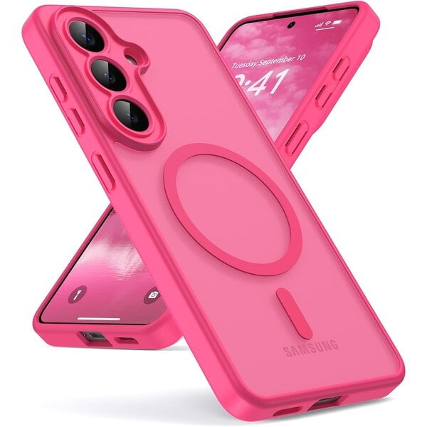 Ntech Ntech Hoesje Geschikt voor Samsung Galaxy S26 FE / S25 FE Hoesje Roze voor MagSafe – Shockproof Back Cover – Camera- en Lensbescherming – Beschermhoes