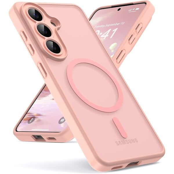 Ntech Ntech Hoesje Geschikt voor Samsung Galaxy S26 FE / S25 FE Hoesje Licht Roze voor MagSafe – Shockproof Back Cover – Camera- en Lensbescherming – Beschermhoes