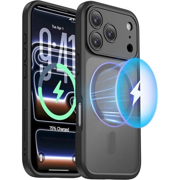 Ntech Ntech Hoesje Geschikt voor iPhone 17 Pro Max / 18 Pro Max Hoesje Zwart voor MagSafe – Shockproof Back Cover – Camera- en Lensbescherming – Beschermhoes