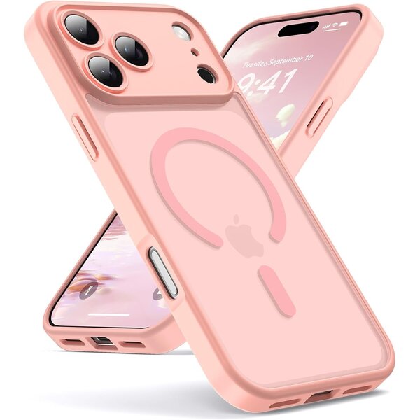 Ntech Ntech Hoesje Geschikt voor iPhone 17 Pro Max / 18 Pro Max Hoesje Licht Roze voor MagSafe – Shockproof Back Cover – Camera- en Lensbescherming – Beschermhoes