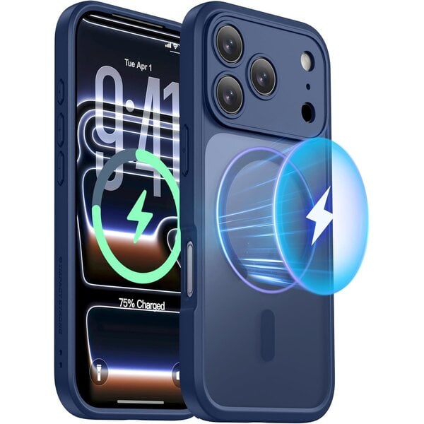 Ntech Ntech Hoesje Geschikt voor iPhone 17 Pro Max / 18 Pro Max Hoesje Navy voor MagSafe – Shockproof Back Cover – Camera- en Lensbescherming – Beschermhoes