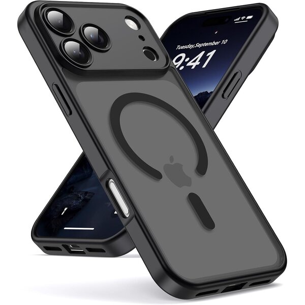 Ntech Ntech Hoesje Geschikt voor iPhone 17 Pro / 18 Pro Hoesje Zwart voor MagSafe – Shockproof Back Cover – Camera- en Lensbescherming – Beschermhoes