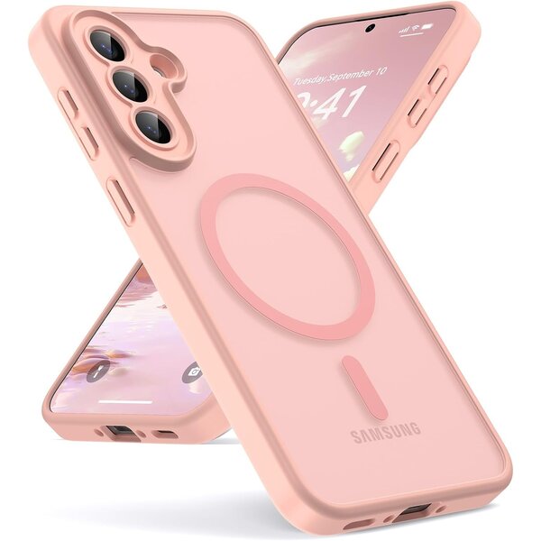 Ntech Ntech Hoesje Geschikt voor Samsung Galaxy A56 Hoesje Licht Roze voor MagSafe – Shockproof Back Cover – Camera- en Lensbescherming – Beschermhoes