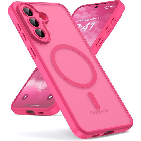 Ntech Ntech Hoesje Geschikt voor Samsung Galaxy A56 Hoesje Pink voor MagSafe – Shockproof Back Cover – Camera- en Lensbescherming – Beschermhoes