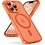 Ntech Ntech Hoesje Geschikt voor iPhone 14 Pro Hoesje Oranje voor MagSafe – Shockproof Back Cover – Camera- en Lensbescherming – Beschermhoes