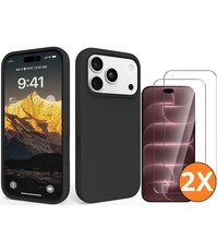 Ntech Hoesje geschikt voor iPhone 17 Pro / 18 Pro siliconen hoesje Zwart
