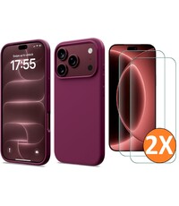 Ntech Hoesje geschikt voor iPhone 17 Pro / 18 Pro siliconen hoesje Bordeaux