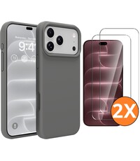 Ntech Hoesje geschikt voor iPhone 17 Pro / 18 Pro siliconen hoesje Grijs