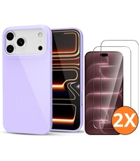 Ntech Hoesje geschikt voor iPhone 17 Pro / 18 Pro siliconen hoesje Lila