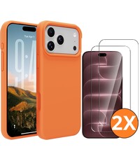 Ntech Hoesje geschikt voor iPhone 17 Pro / 18 Pro siliconen hoesje Oranje