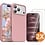 Ntech Hoesje geschikt voor iPhone 17 Pro / 18 Pro siliconen hoesje Pink Sand zacht siliconen hoesje backcover - met iPhone 18 Pro Screenprotector - 2 stuks