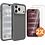 Ntech Hoesje geschikt voor iPhone 17 Pro Max / 18 Pro Max siliconen hoesje Grijs zacht siliconen hoesje backcover - met iPhone 18 Pro Max Screenprotector - 2 stuks