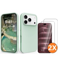 Ntech Hoesje geschikt voor iPhone 17 Pro Max / 18 Pro Max siliconen hoesje Mint Groen
