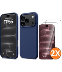 Ntech Hoesje geschikt voor iPhone 17 Pro Max / 18 Pro Max siliconen hoesje Navy