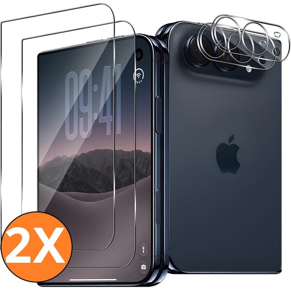 Ntech Screenprotector geschikt voor iPhone Duo ScreenProtector en Camera lens protector/ Tempered glass - Beschermglas - Glasplaatje - 2+2 stuks
