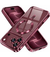 Ntech Hoesje Geschikt  iPhone 18 Pro Max Hoesje – Transparant / Burgundy