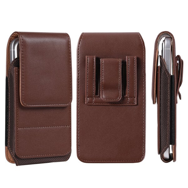 Ntech Riem Holster Hoesje - Luxe Universeel Telefoonhoesje verticaal Holster 6 inch - Bruin, Samsung S26 Ultra / S25 Ultra / S26 Plus/ S24 Ultra / S25 plus / S26 FE / S21 / S25 FE / S20 Ultra / S20 / S21 FE / S20 FE