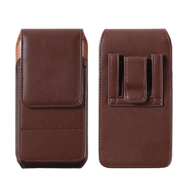 Riem Holster Hoesje - Luxe Universeel Telefoonhoesje verticaal Holster 6 inch - Bruin, Samsung A57 / A56 / A37 / A54 / A27 / A26 / A17 / A36 / A18 / A16 / A55 / A35 / A34 / A53 / A08