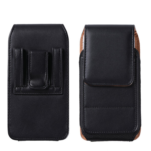 Ntech Riem Holster Hoesje - Luxe Universeel Telefoonhoesje verticaal Holster 6 inch - Zwart, Samsung A57 / A56 / A37 / A54 / A27 / A26 / A17 / A36 / A18 / A16 / A55 / A35 / A34 / A53 / A08
