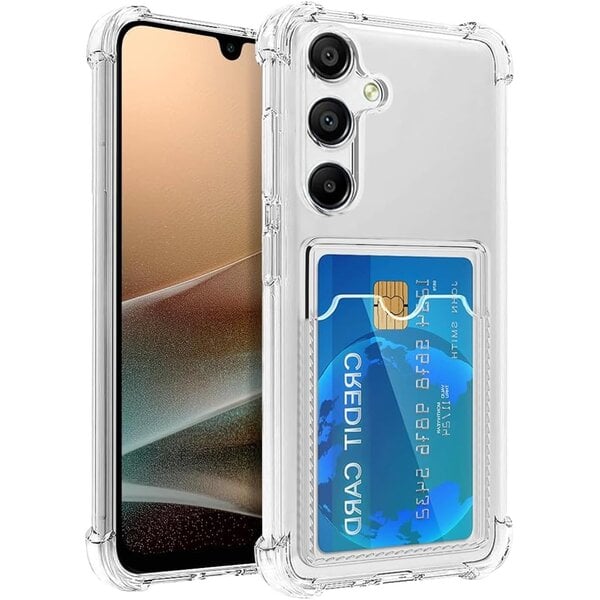 Ntech Hoesje Geschikt Voor Samsung Galaxy A27 hoesje met pasjeshouder transparant Shock proof case met Kaarthouder