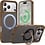 Ntech Ntech Carbon MagSafe Hoesje Geschikt voor iPhone 18 Pro Max / 17 Pro Max backcover met Ringstandaard Desert Titanium