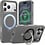 Ntech Ntech Carbon MagSafe Hoesje Geschikt voor iPhone 18 Pro / 17 Pro backcover met Ringstandaard Natural Titanium