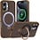 Ntech Ntech Carbon MagSafe Hoesje Geschikt voor iPhone 17 backcover met Ringstandaard Desert Titanium
