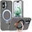 Ntech Ntech Carbon MagSafe Hoesje Geschikt voor iPhone 17 backcover met Ringstandaard Natural Titanium
