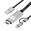 Ntech HDMI Kabel voor Android Telefoon naar HDTV - 2 in 1 USB-C Kabel & Micro USB naar HDMI Adapter - 1080P - 2 Meter - Nylon - Ntech