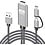 Ntech HDMI Kabel voor Android Telefoon naar HDTV - 2 in 1 USB-C Kabel & Micro USB naar HDMI Adapter - 1080P - 2 Meter - Nylon - Ntech