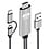 Ntech HDMI Kabel voor Android Telefoon naar HDTV - 2 in 1 USB-C Kabel & Micro USB naar HDMI Adapter - 1080P - 2 Meter - Nylon - Ntech