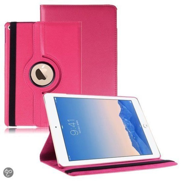 Merkloos Apple iPad Air 2 Case, 360 graden draaibare Hoes, Cover - Pink / Roze