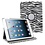 Merkloos iPad Air 360 Graden Rotatie Hoes, Cover, Case Zebra Design - Wit / Zwart