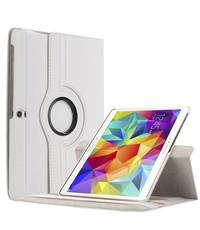 Merkloos Samsung Galaxy Tab S 10.5 inch T800 / T805 Tablet hoesje met 360° Draaibaar Wit