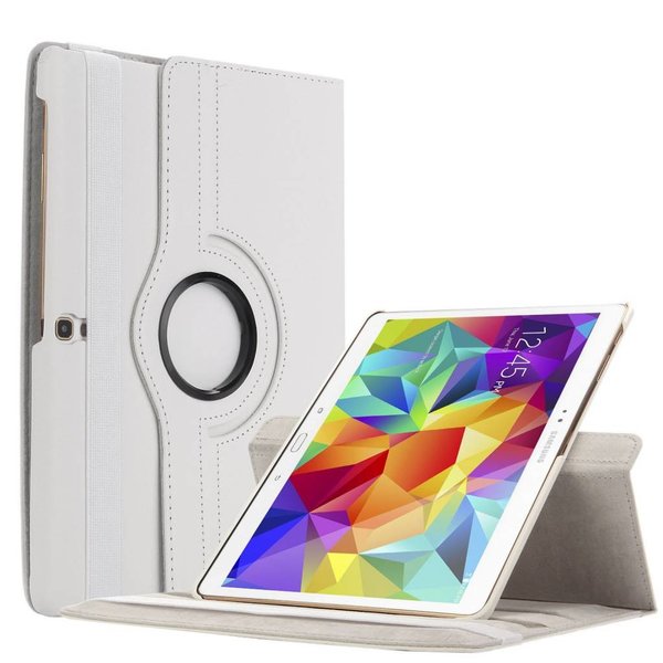 Merkloos Samsung Galaxy Tab S 10.5 inch T800 / T805 Tablet hoesje met 360° Draaibaar Wit