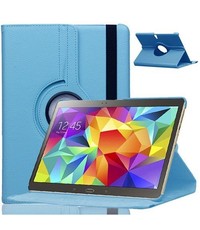 Merkloos Samsung Galaxy Tab S 10.5 inch T800 / T805 Tablet hoesje met 360° Draaibaar Licht Blauw