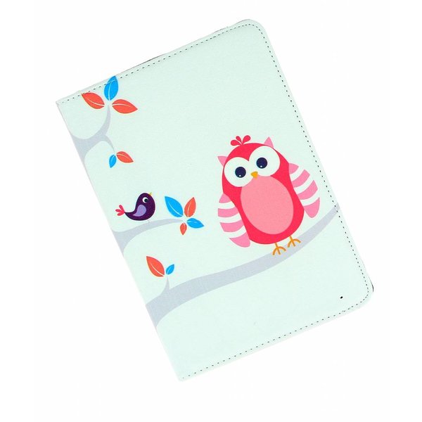Merkloos iPad mini 1 / 2 / 3 draaibaar hoesje vogels in boom