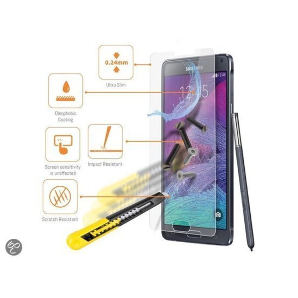 Merkloos Samsung Galaxy Note 4 Glazen Screenprotector Tempered Glass  (0.3mm)