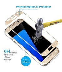 Merkloos Samsung Galaxy S7 full cover Screenprotector / tempered glass Goud