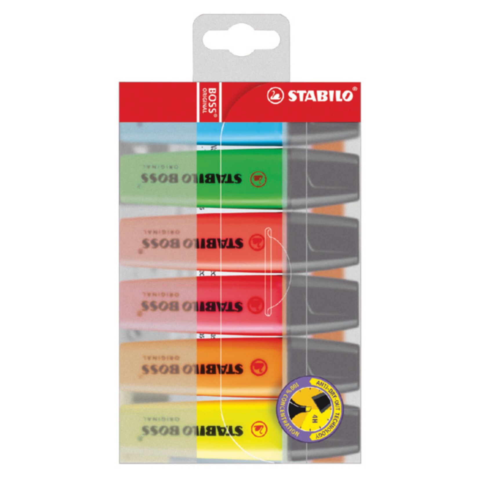 Stabilo Markeerstift STABILO original set 6 kleuren