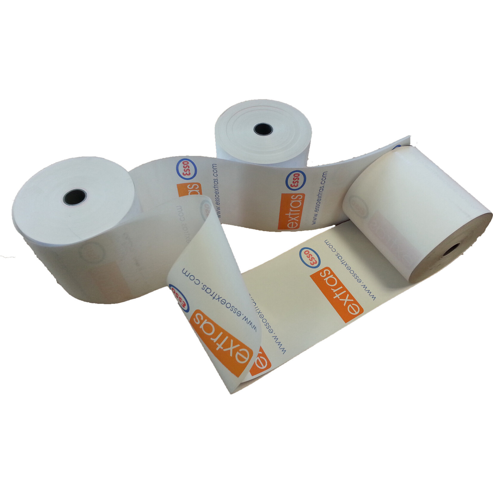 Thermo kassarollen bedrukt Esso Extra’s 80 x 80 x 12 mm 75 m (30 rollen/doos)